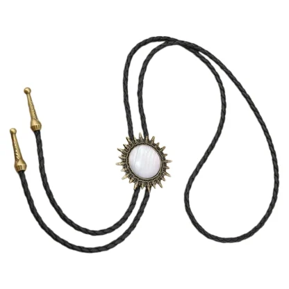 Round Elegant Bolo Tie with Spike Trim - Image 4