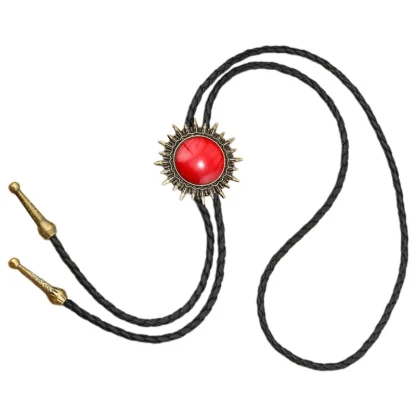 Round Elegant Bolo Tie with Spike Trim