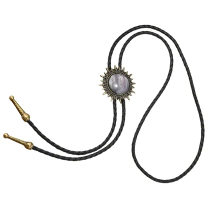 Round Elegant Bolo Tie with Spike Trim - Image 8