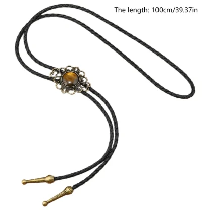 Round Elegant Bolo Tie with Spike Trim - Image 6