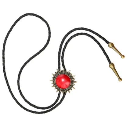 Round Elegant Bolo Tie with Spike Trim - Image 5