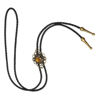 Round Elegant Bolo Tie with Spike Trim - Image 9