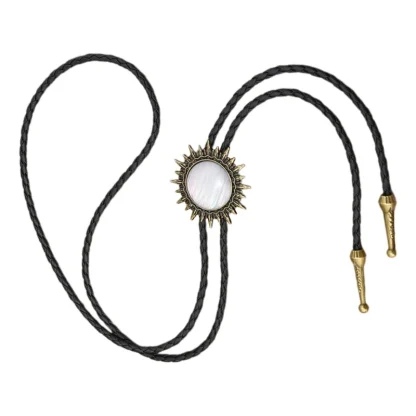 Round Elegant Bolo Tie with Spike Trim - Image 3