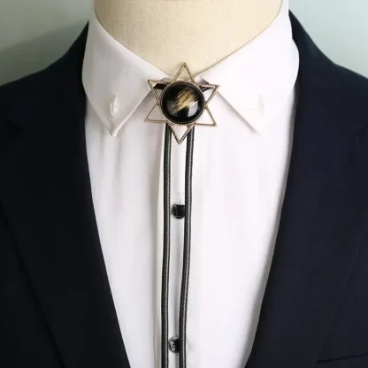 Creative Bolo Tie with Hexagram Shape - Image 3