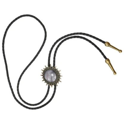 Round Elegant Bolo Tie with Spike Trim - Image 7