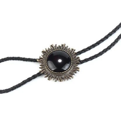 Elegant Black Bolo Tie for Formal Events - Image 4