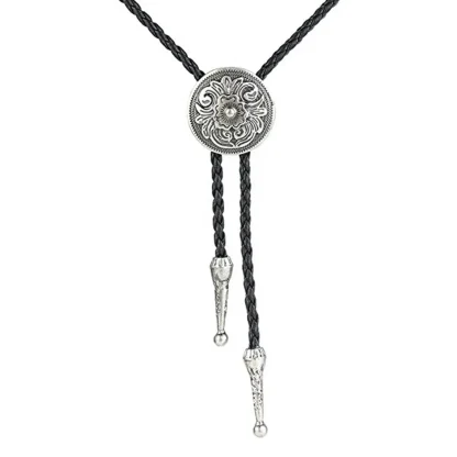 Embossed Bolo Tie with Antique-style Design - Image 2