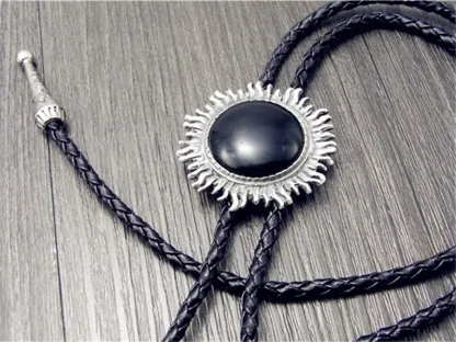 Elegant Black Bolo Tie for Formal Events - Image 8