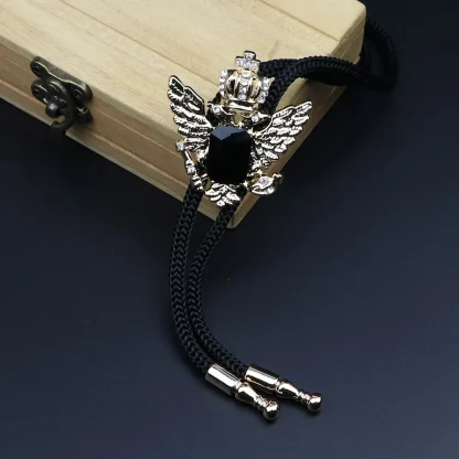 Vintage-style Bolo Tie with Wing Shape Design