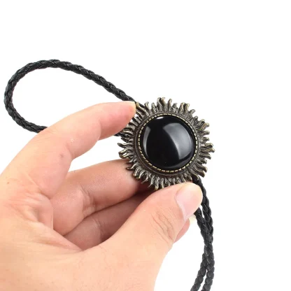 Elegant Black Bolo Tie for Formal Events - Image 6