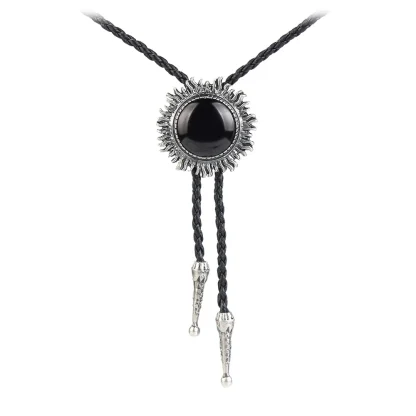 Elegant Black Bolo Tie for Formal Events - Image 3