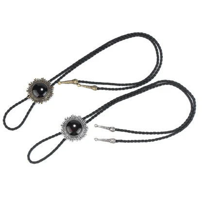 Elegant Black Bolo Tie for Formal Events - Image 5