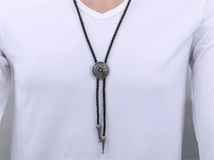 Embossed Bolo Tie with Antique-style Design - Image 6