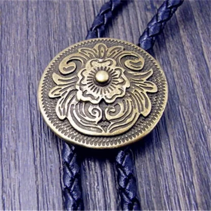 Embossed Bolo Tie with Antique-style Design - Image 4