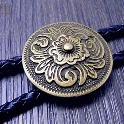 Embossed Bolo Tie with Antique-style Design - Image 3