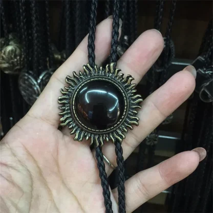 Elegant Black Bolo Tie for Formal Events - Image 2