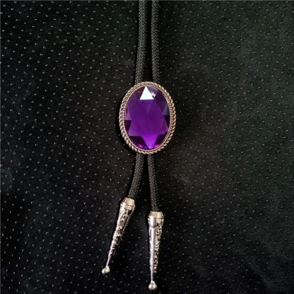 Gemstone-like Oval Shaped Bolo Tie - Image 6