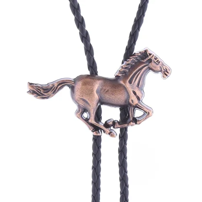 Luxury Western Tie with Running Horse Pendant - Image 5