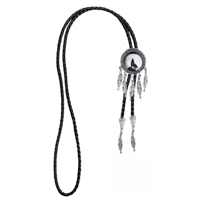 Wolf Bolo Tie with Dream Catcher Pendant - Image 10