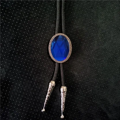 Gemstone-like Oval Shaped Bolo Tie - Image 5