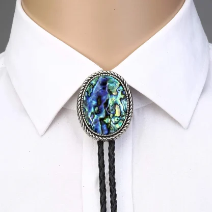 Oval Shaped Western Tie with Colorful Design - Image 7