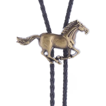 Luxury Western Tie with Running Horse Pendant - Image 4